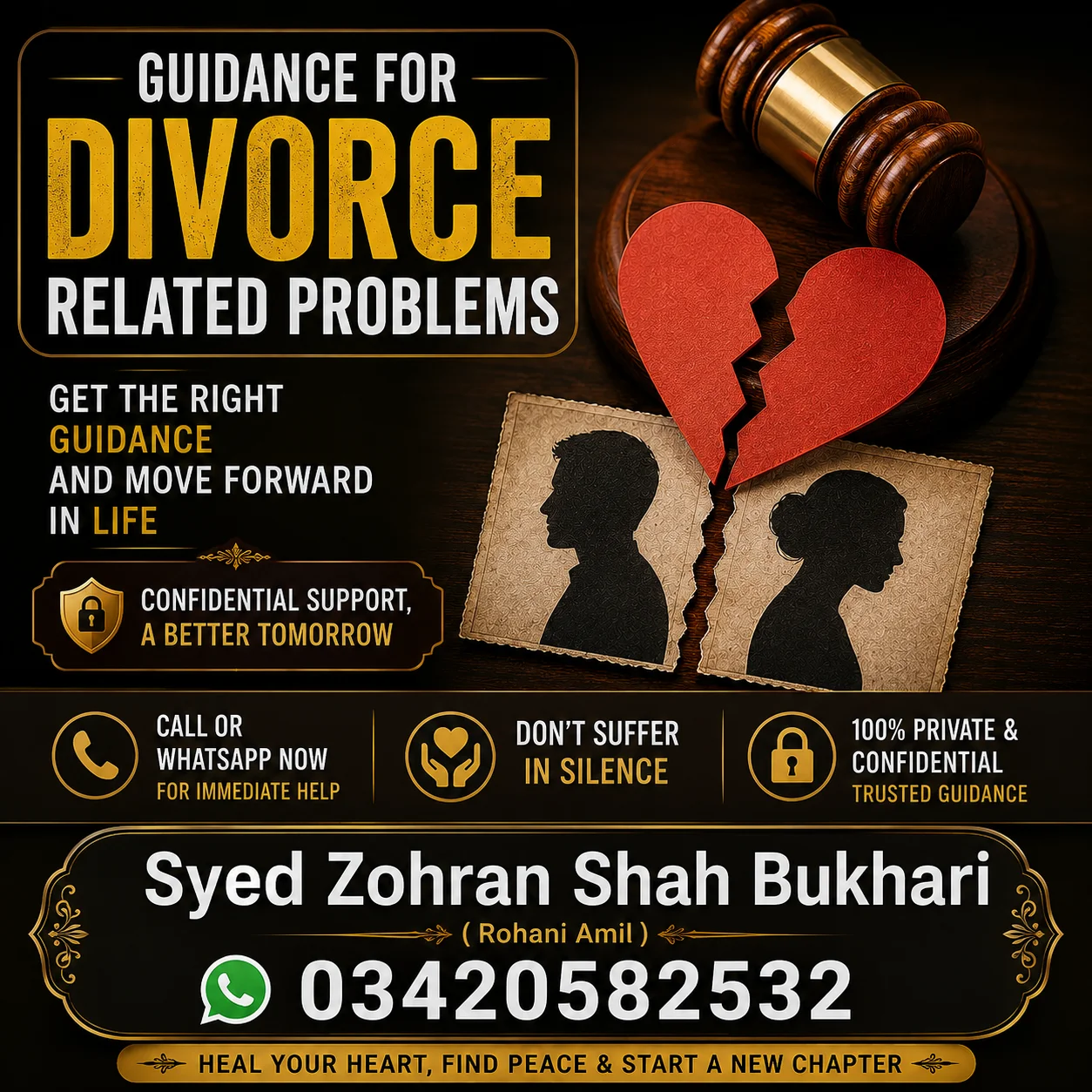 Two people in a careful conversation about divorce concerns